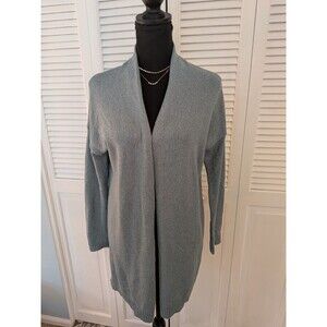 PureJill J. Jill Cardigan Sweater Womens S Green Blue Cotton Blend Long Open